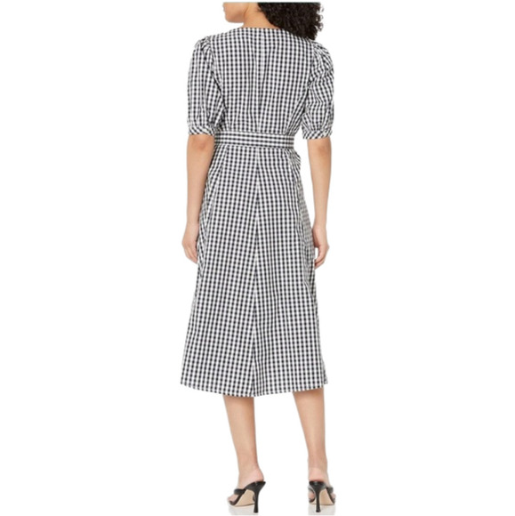 Tommy Hilfiger Gingham Cotton Button Down Short Sleeve Tie Waist Navy/White 8 - Picture 5 of 13